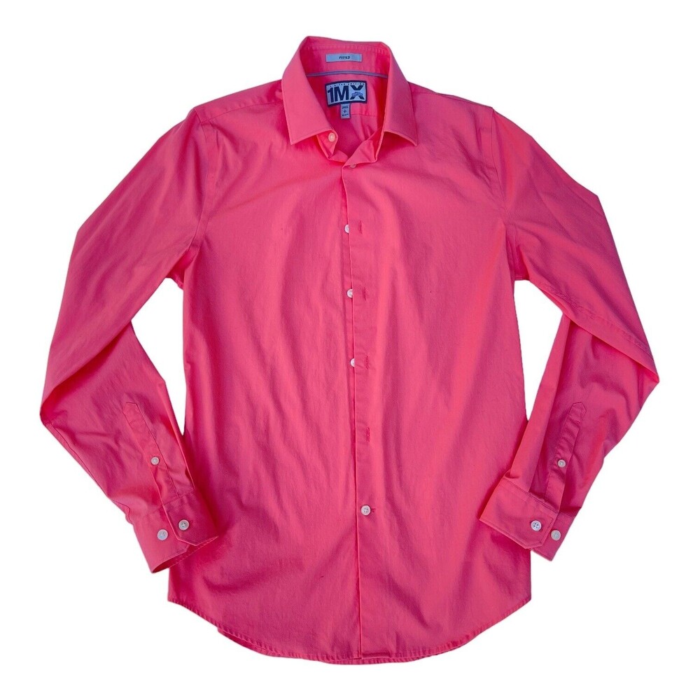 Express Men's 1MX Limited Edition Pink Color Fitted Shirt Size S